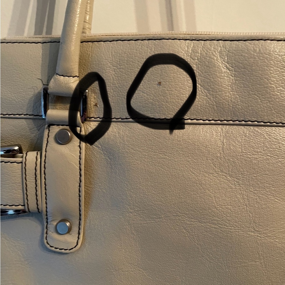 Vintage Micheal Rome Cream Leather Handbag - Picture 8 of 14